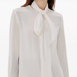ANOTHER TOMORROW - Blend tie-neck blouse